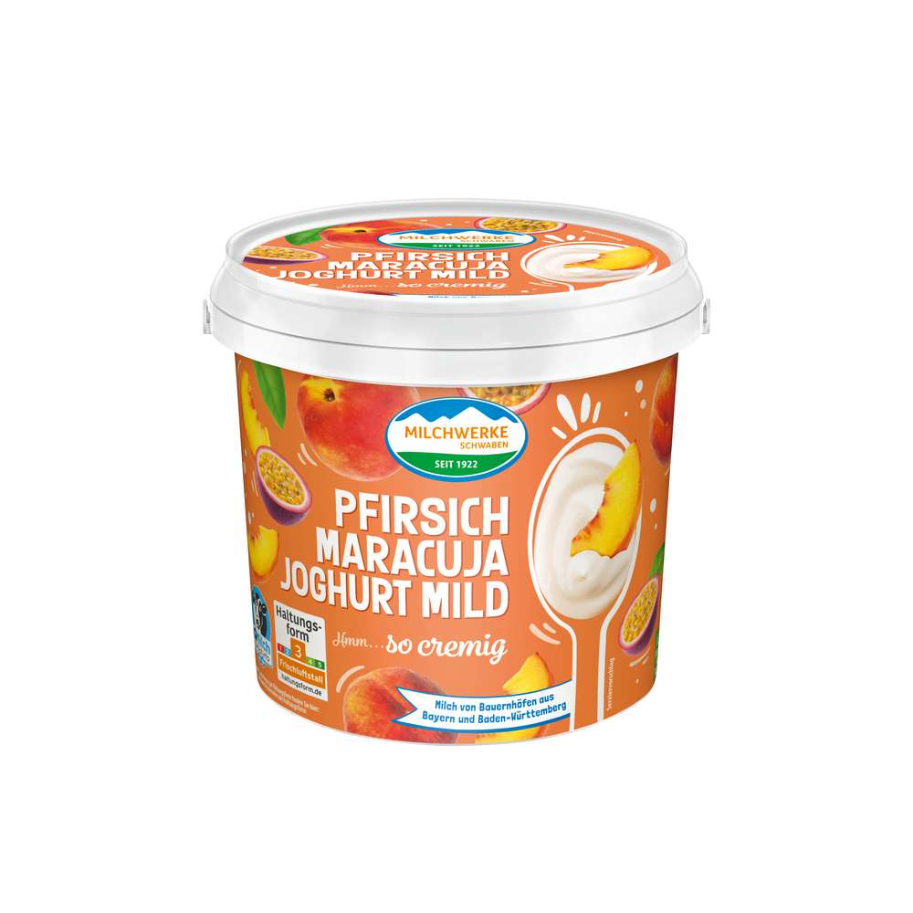 Produktabbildung Milchwerke Schwaben Fruchtjoghurt, Pfirsisch/Maracuja