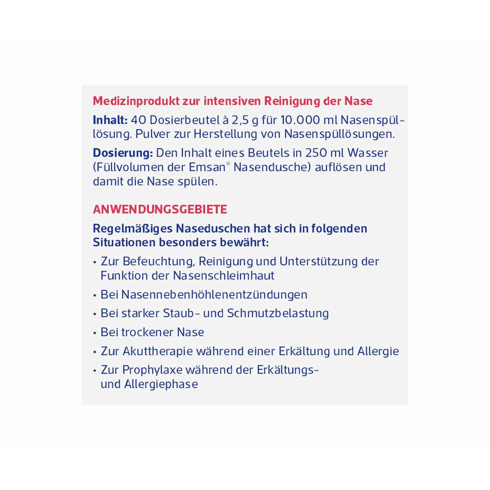 Produktabbildung Emsan Nasenspülsalz 40 Beutel