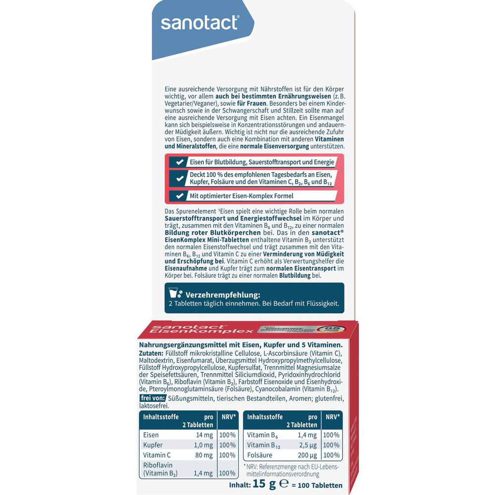 Produktabbildung sanotact Eisen Komplex-Tabletten