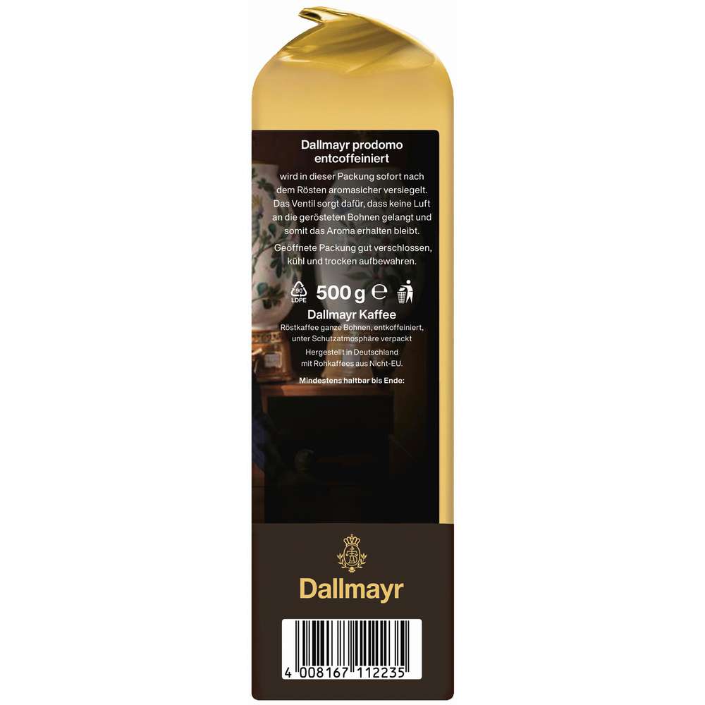 Produktabbildung Dallmayr Kaffee Prodomo entkoffeiniert, ganze Bohne