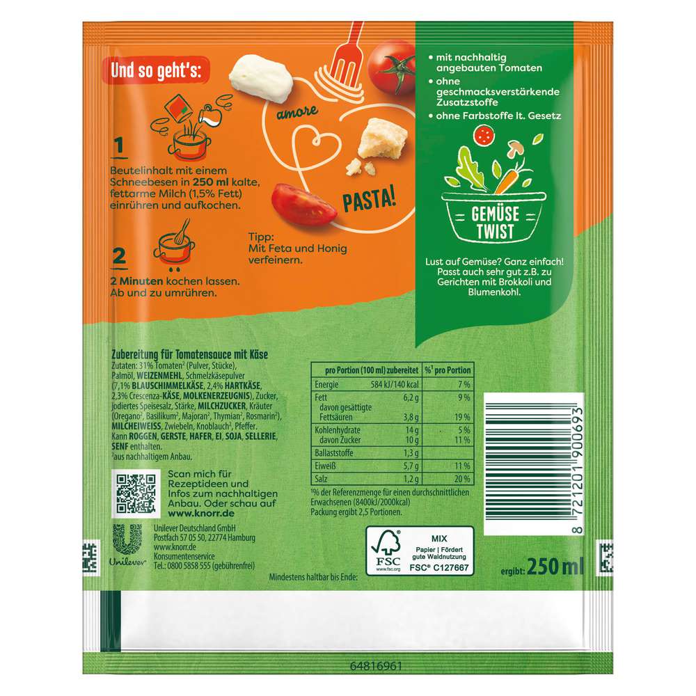 Produktabbildung Knorr Fix Würzmischung, Pasta Sauce Pomodoro