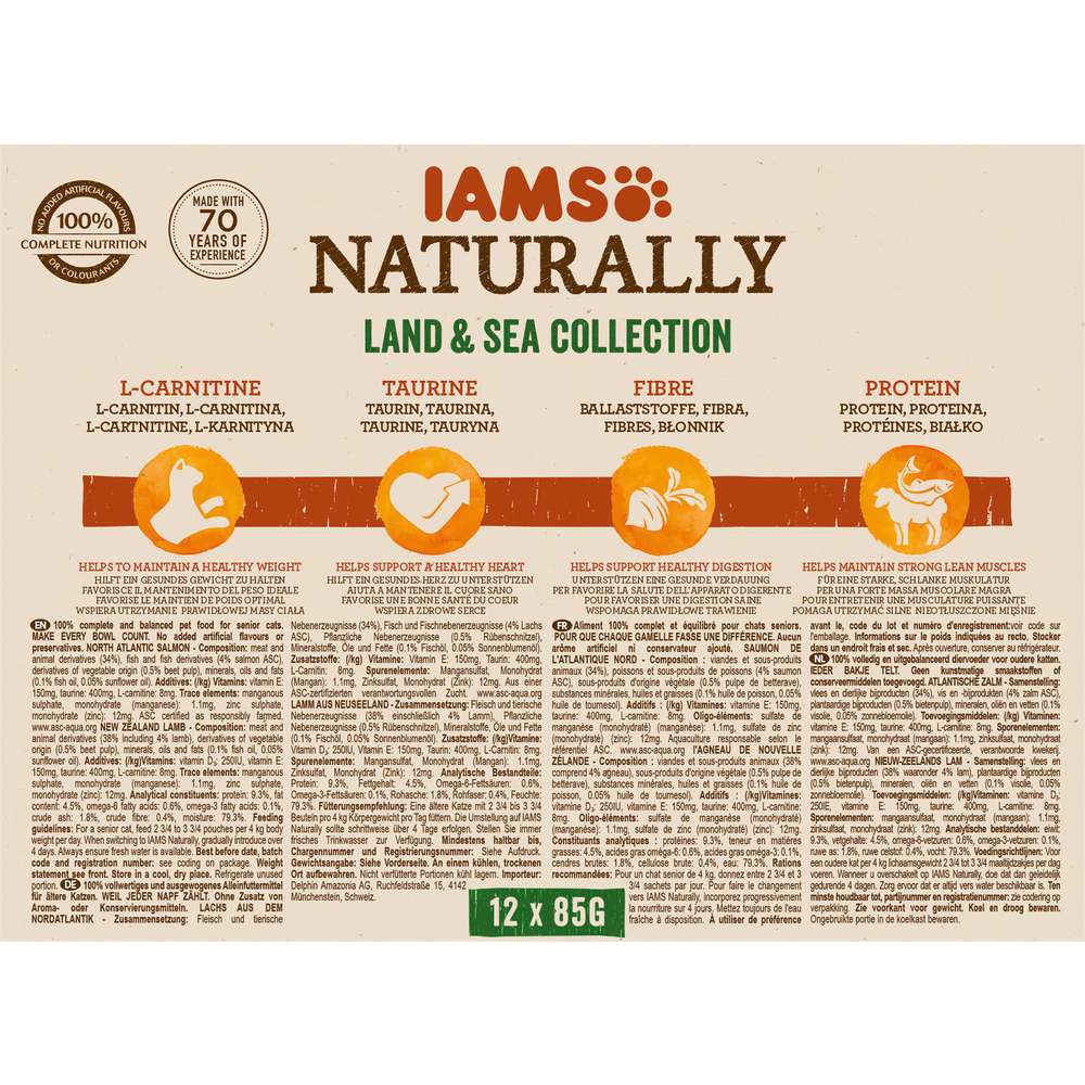 Produktabbildung IAMS Naturally Katzen-Nassfutter Senior, Land & Sea Collection