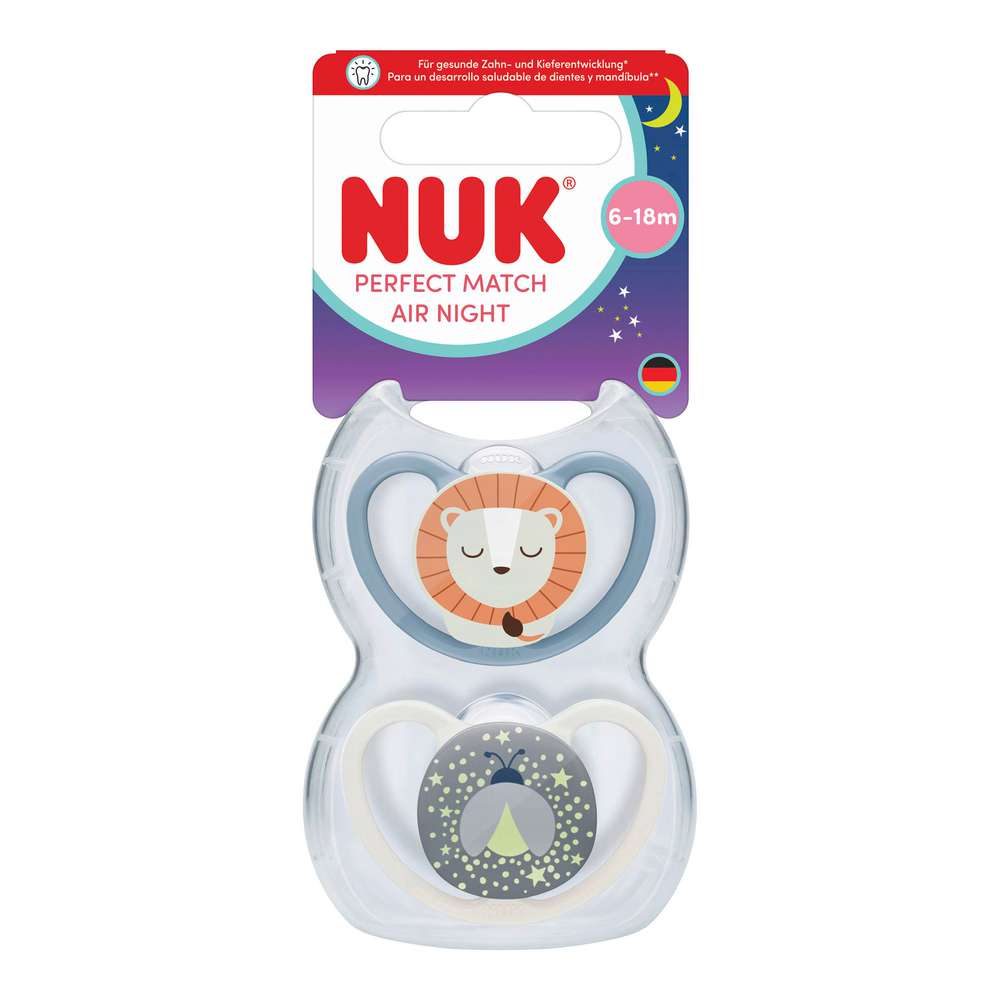 Produktabbildung Nuk Schnuller Perfect Match Air Night Silikon, 6-18 Monate