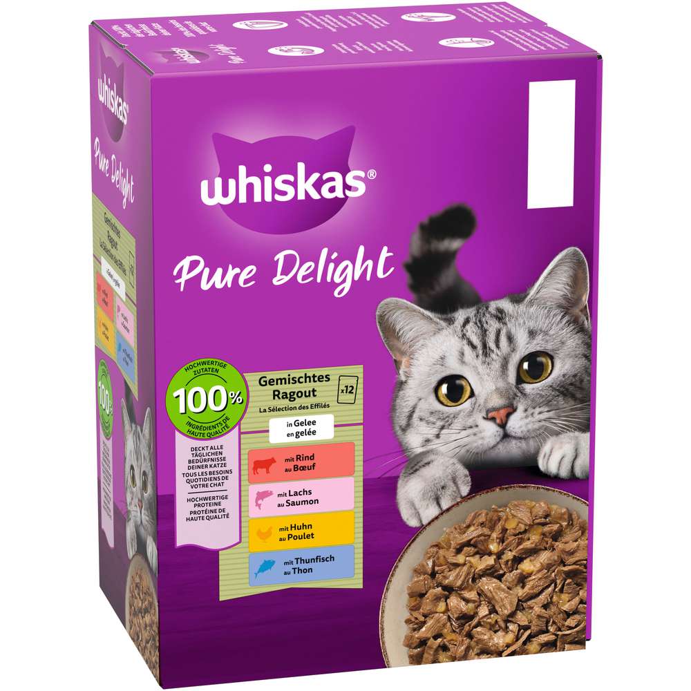 Produktabbildung Whiskas Katzen-Nassfutter, Pure Delight Gemischt