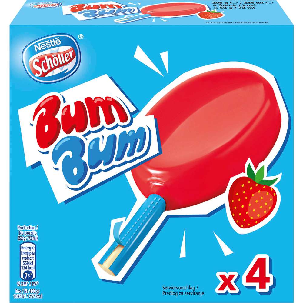 Produktabbildung Nestlé Schöller Stiel-Eis Bum Bum, Vanilleeis mit Kaugummi