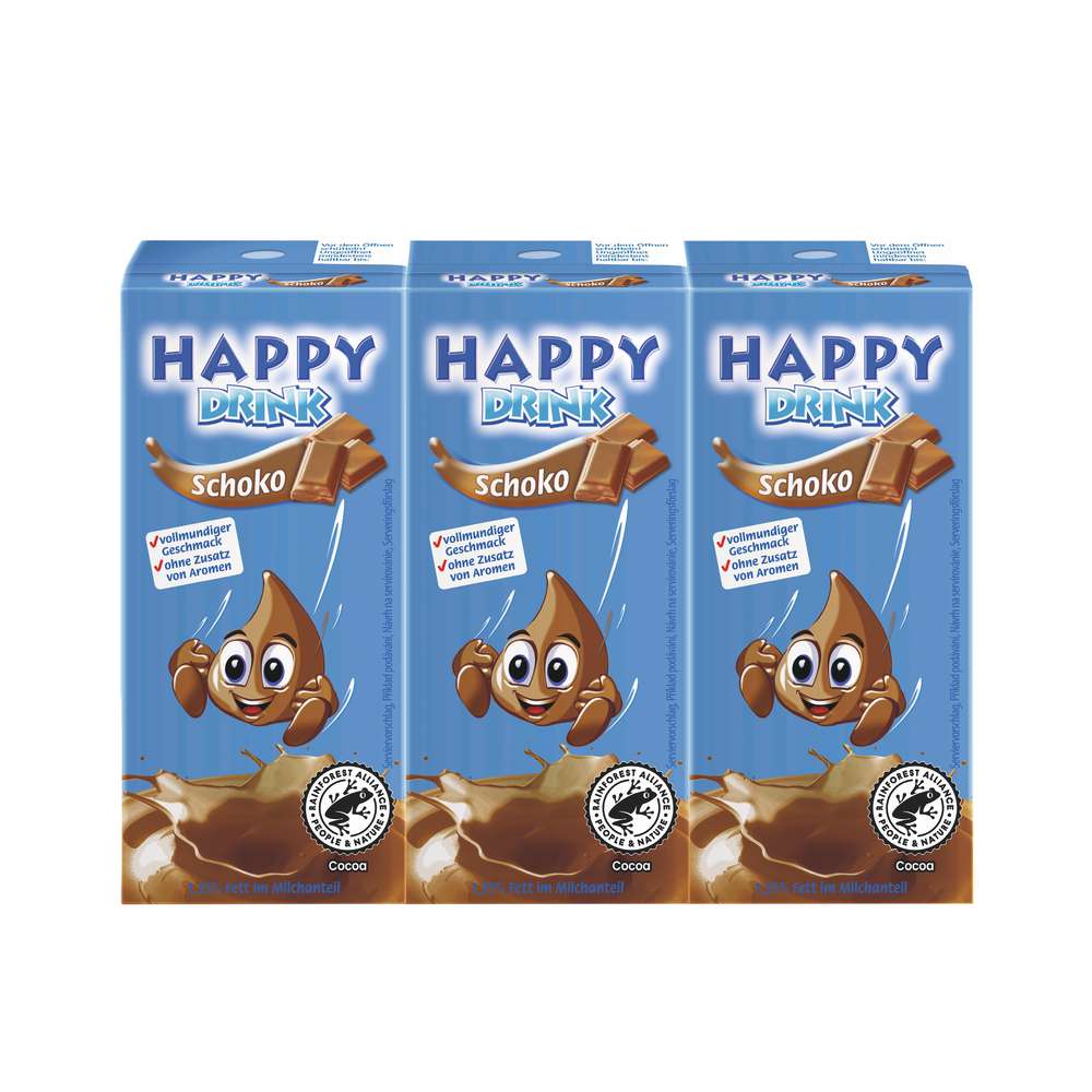 Produktabbildung Hochwald Milchgetränk Happy Drink, Schoko, 3 x 200ml