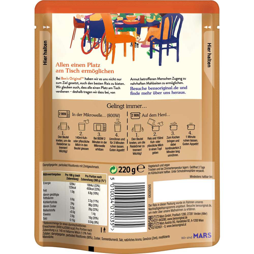 Produktabbildung BEN'S ORIGINAL Express Milchreis, Zimt