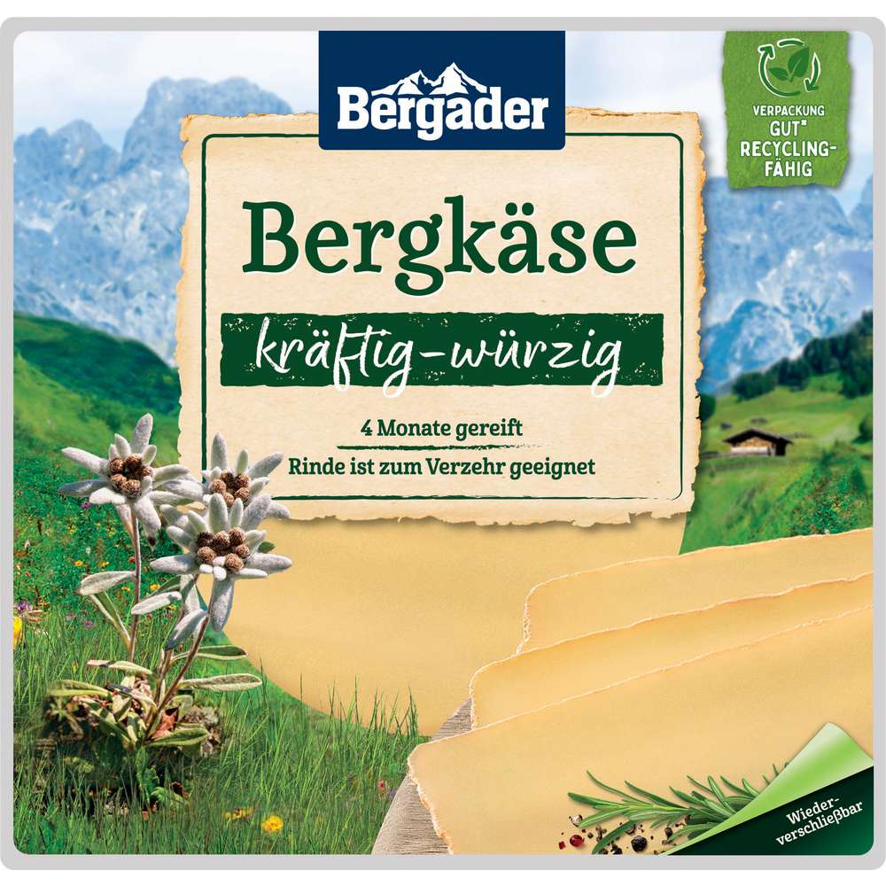 Produktabbildung Bergader Käsescheiben Bergkäse, kräftig-würzig