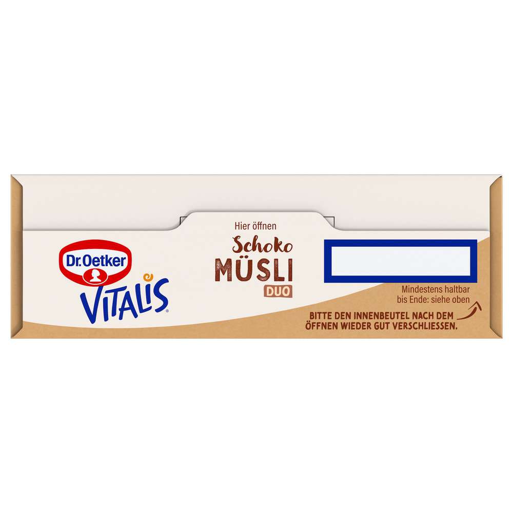 Produktabbildung Dr. Oetker Vitalis Schoko Müsli Duo