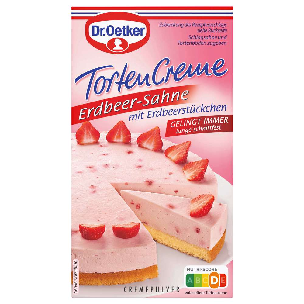Produktabbildung Dr. Oetker Tortencreme Erdbeer-Sahne