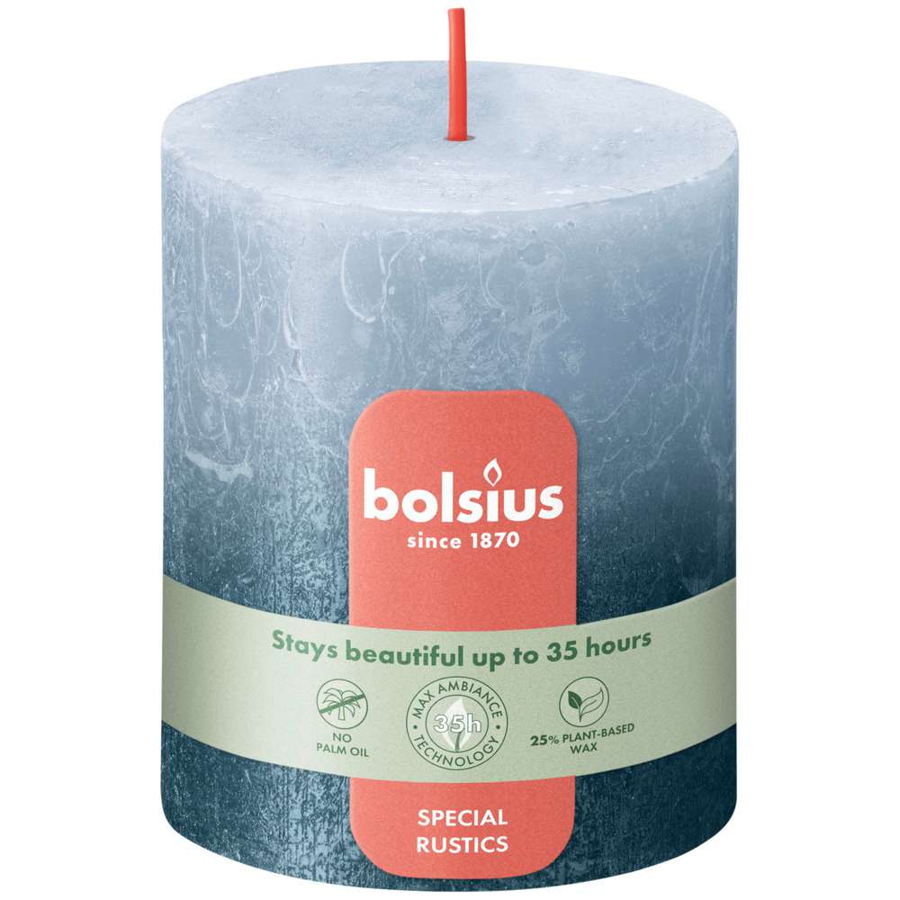 Produktabbildung Bolsius Stumpenkerze Sunset, Himmelblau
