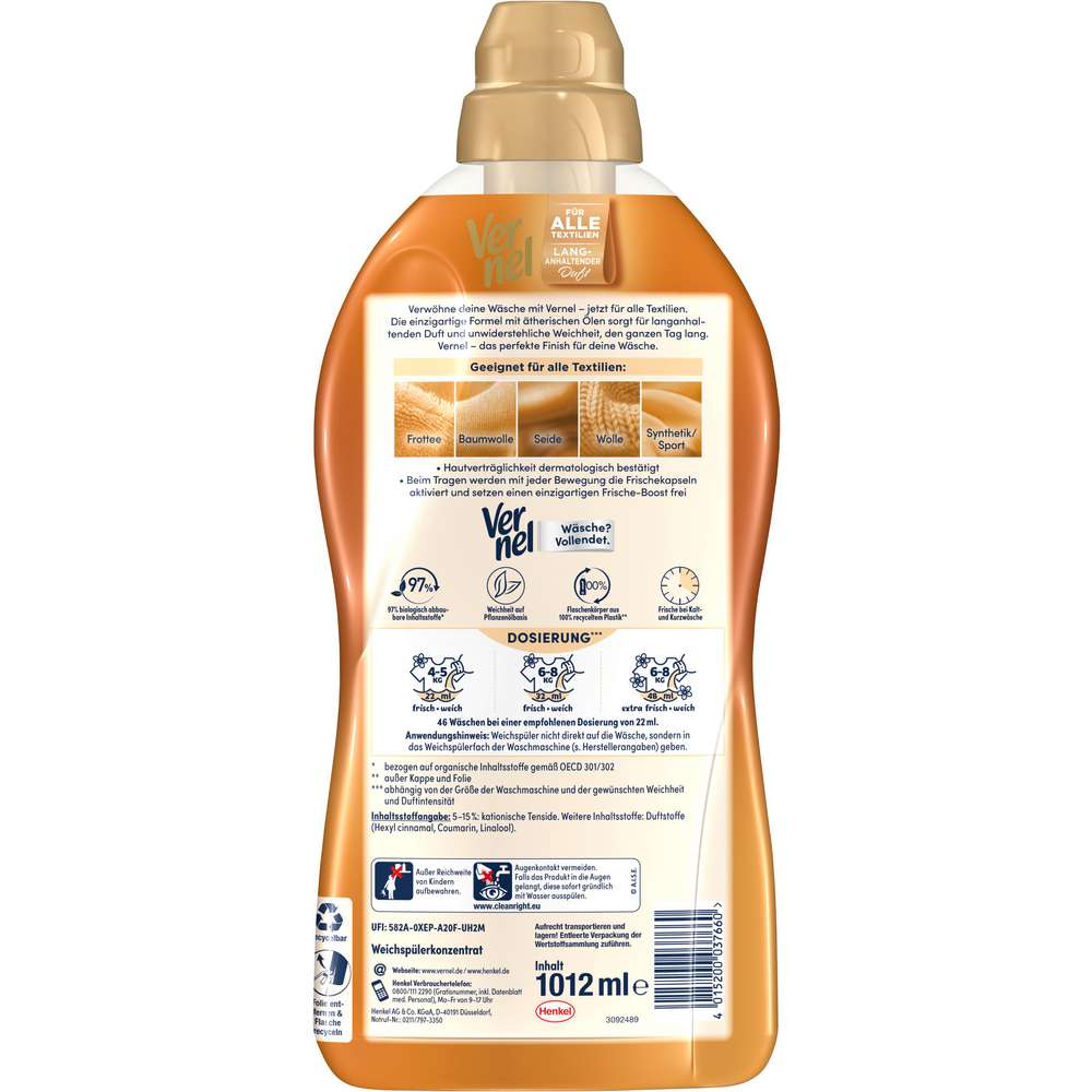 Produktabbildung Vernel Weichspüler Aromatherapie, Frangipani