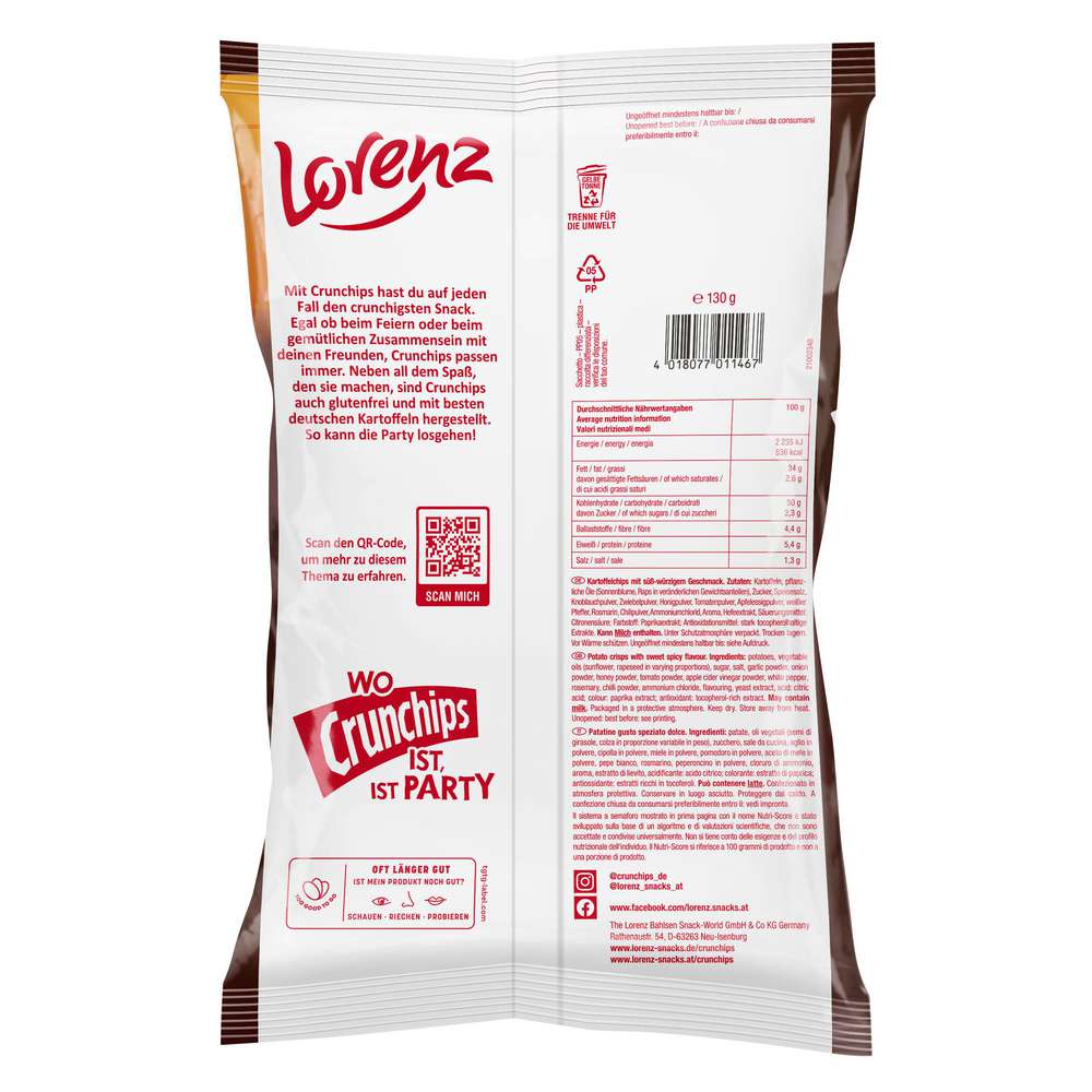 Produktabbildung Lorenz Crunchips Honey-BBQ-Style
