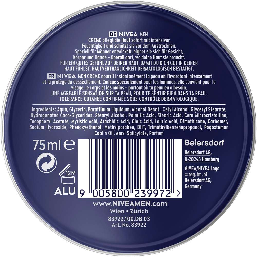 Produktabbildung Nivea Feuchtigkeitscreme for Men