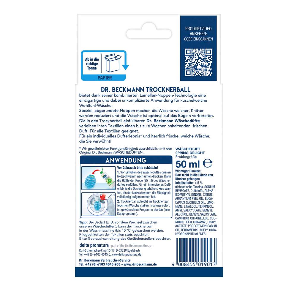 Produktabbildung Dr. Beckmann Trocknerball + Wäsche Duft
