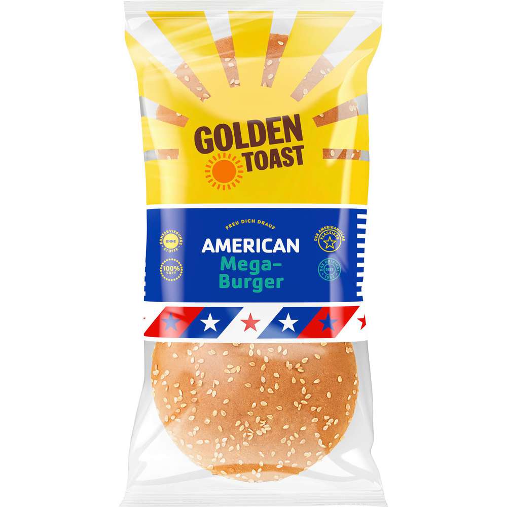 Produktabbildung Golden Toast Mega Burger Brötchen