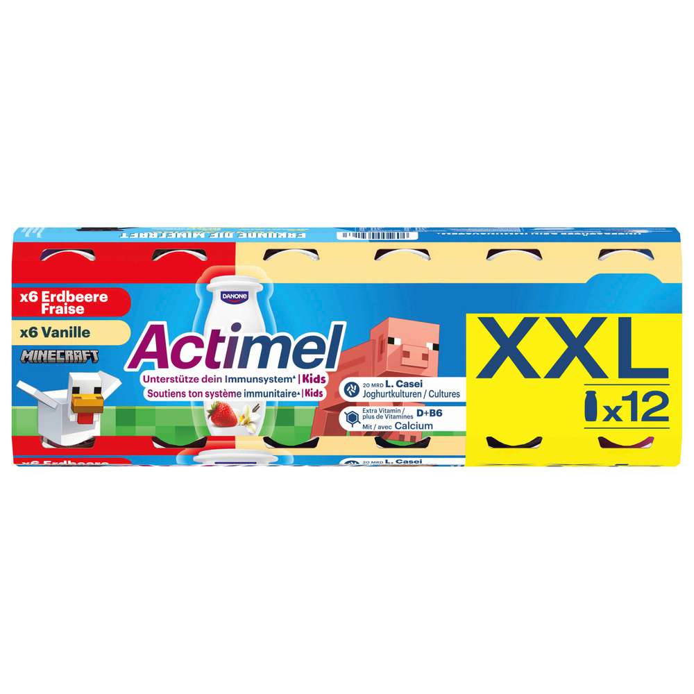 Produktabbildung Danone Actimel Kids XXL, Erdbeer/Vanille