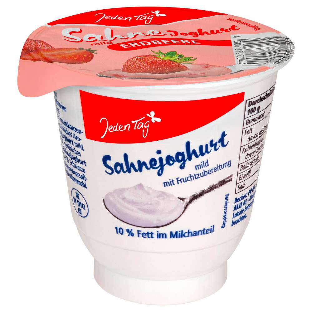 Produktabbildung Jeden Tag Sahnejoghurt mild, Erdbeere