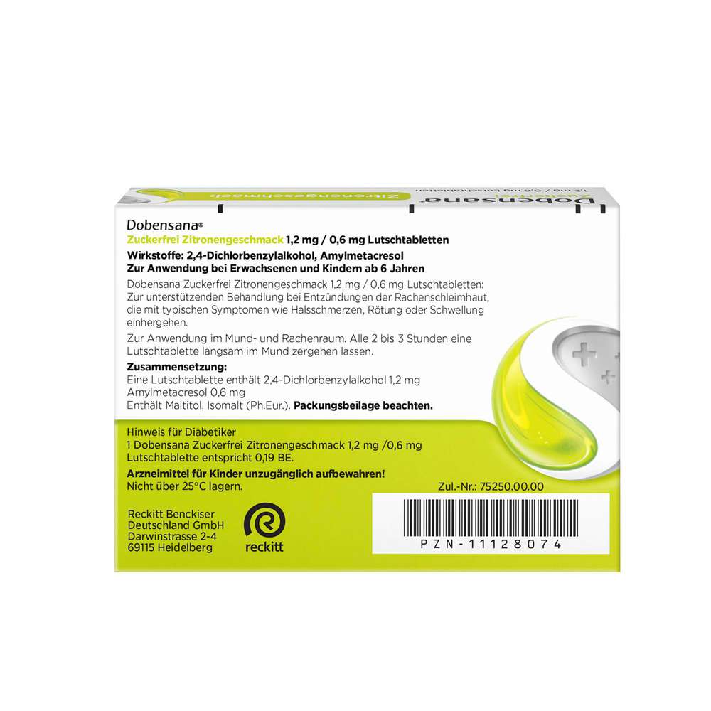 Produktabbildung Dobensana Hals-Lutschtabletten, Zitrone