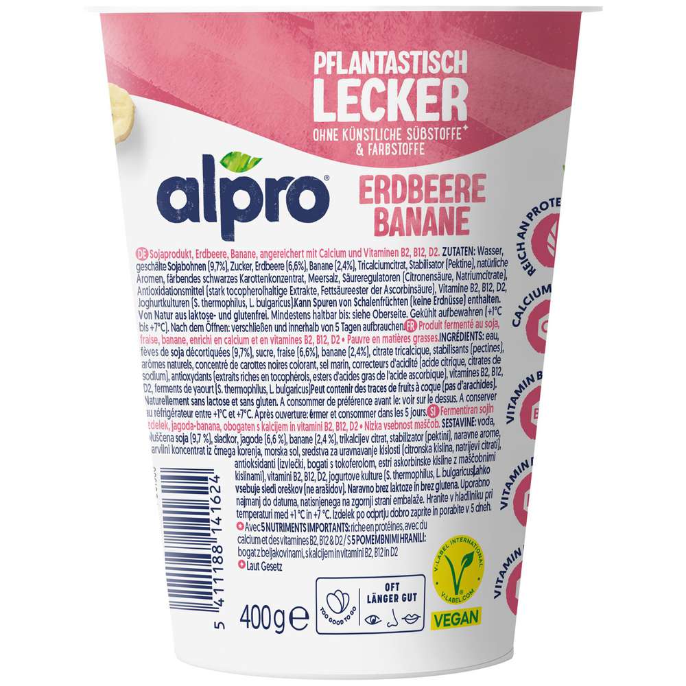 Produktabbildung Alpro Soja-Joghurtalternative, Erdbeere-Banane