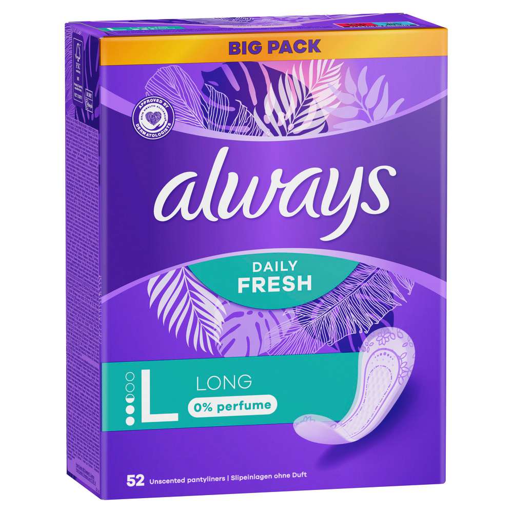 Produktabbildung Always Slipeinlagen Daily Fresh long ohne Duft