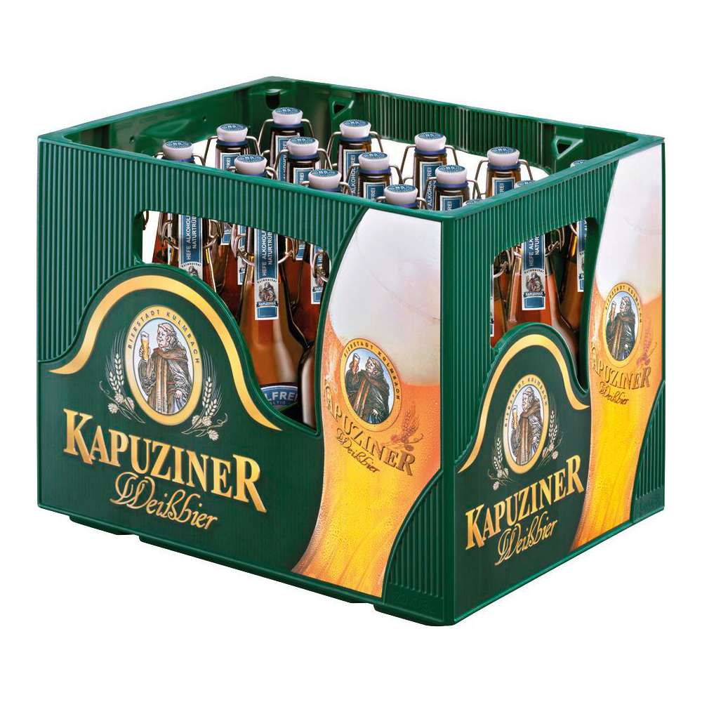 Produktabbildung Kapuziner Hefe-Weißbier, alkoholfrei (20x 0,500 Liter)