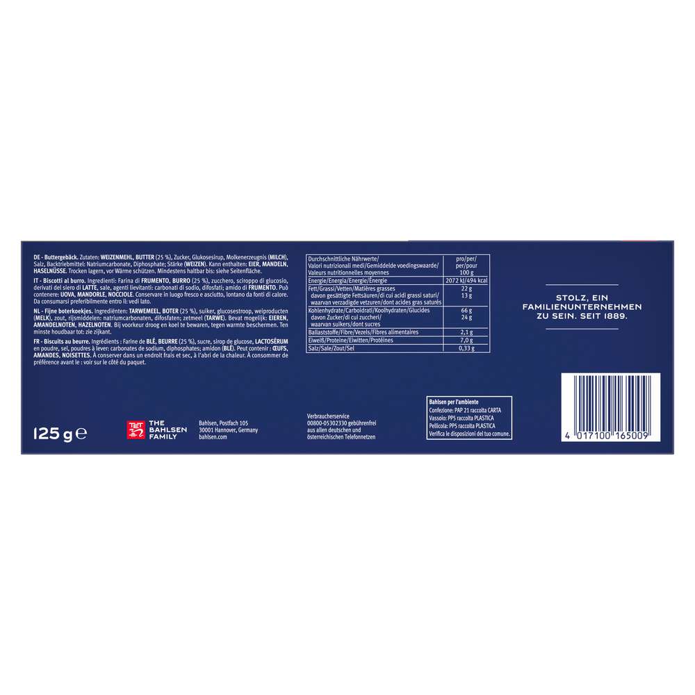 Produktabbildung Bahlsen Buttergebäck Butter Blätter, Fein & Zart