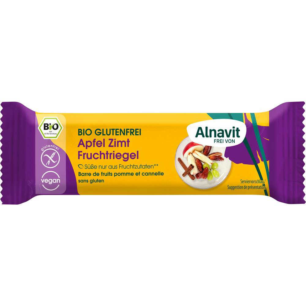 Produktabbildung Alnavit Bio Fruchtriegel, Apfel-Zimt