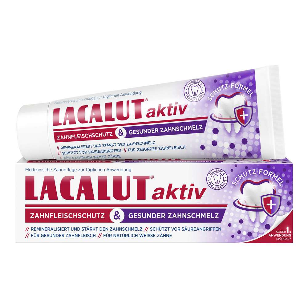 Produktabbildung Lacalut Aktiv Zahncreme, Zahnfleischschutz & gesunder Zahnschmelz
