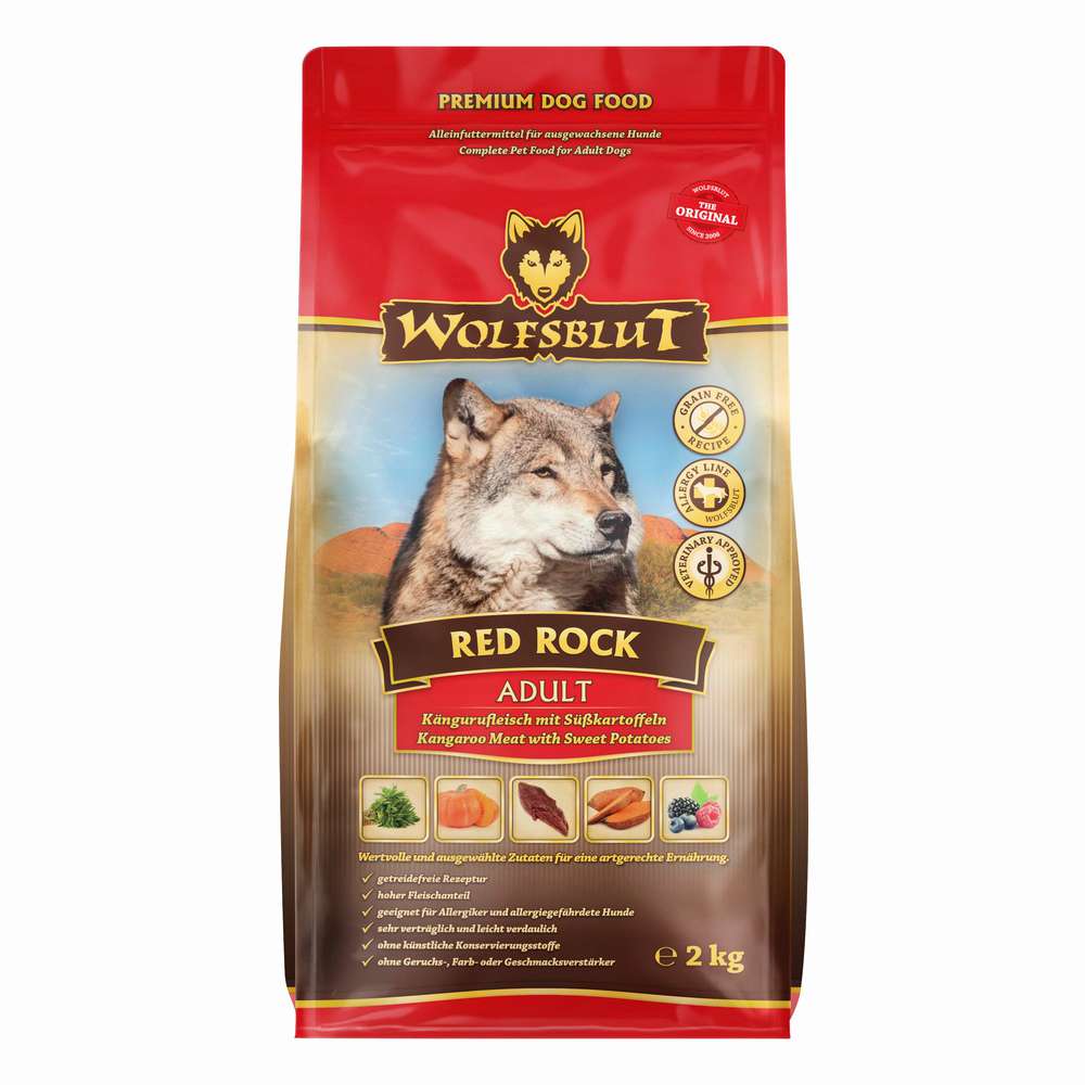 Produktabbildung Wolfsblut Hunde-Trockenfutter Red Rock, Adult, Känguru/Kürbis/Süßkartoffel