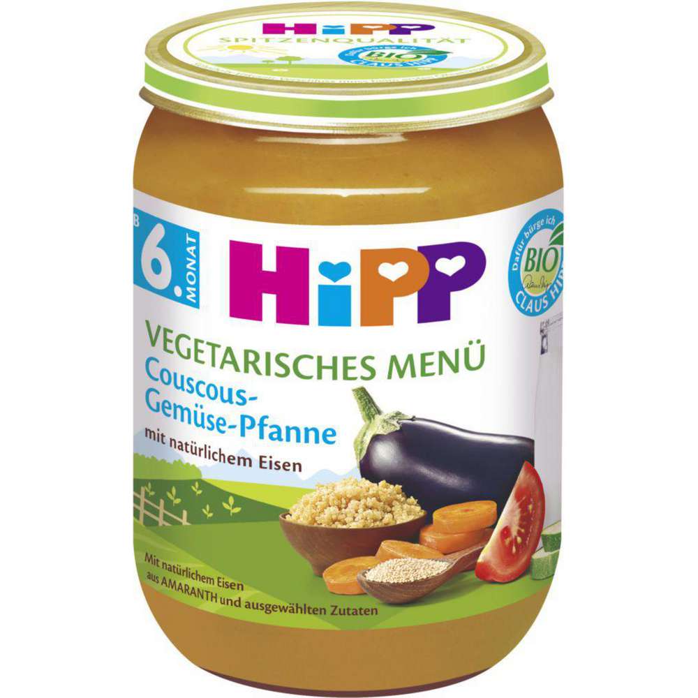 Produktabbildung Hipp Babynahrung Menü, Couscous-Gemüse-Pfanne