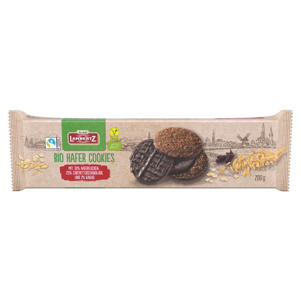 Produktabbildung Lambertz Bio Hafer Cookies, Zartbitter