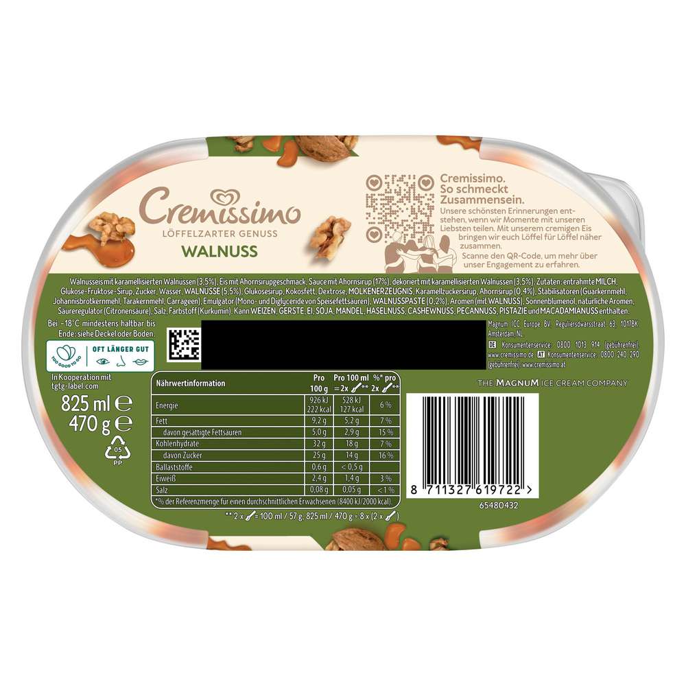 Produktabbildung Langnese Eis Cremissimo, Walnuss