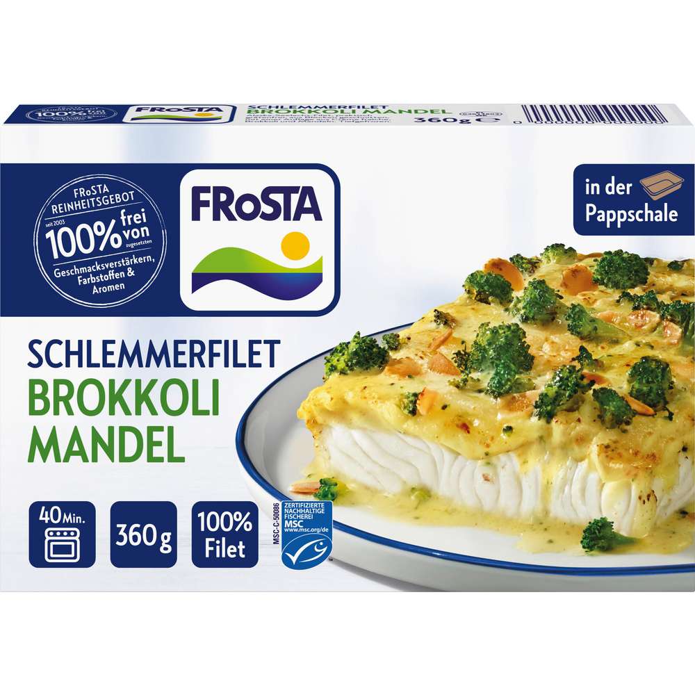 Produktabbildung Frosta MSC Schlemmer-Filet Brokkoli Mandel, tiefgekühlt