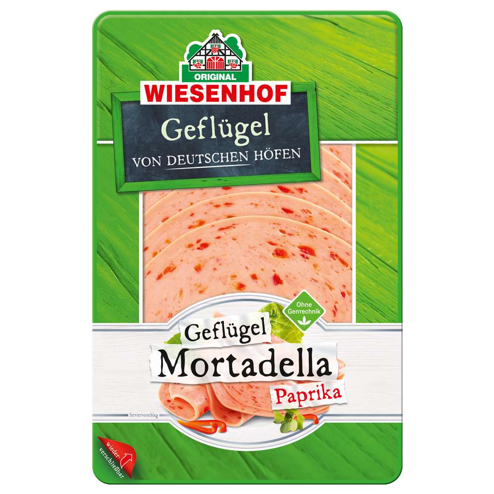 Produktabbildung Wiesenhof Geflügel-Mortadella, Paprika