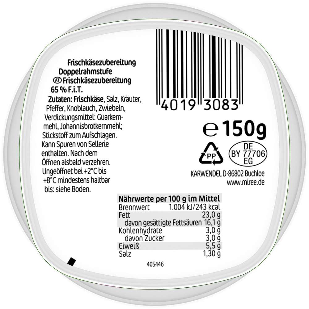 Produktabbildung Miree Frischkäse, Kräuter