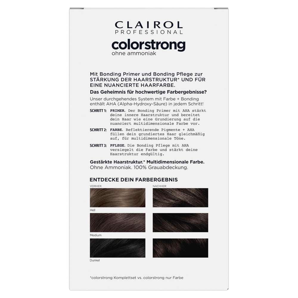 Produktabbildung Clairol Haarfarbe Colorstrong ohne Ammoniak, 4/0 Mittelbraun