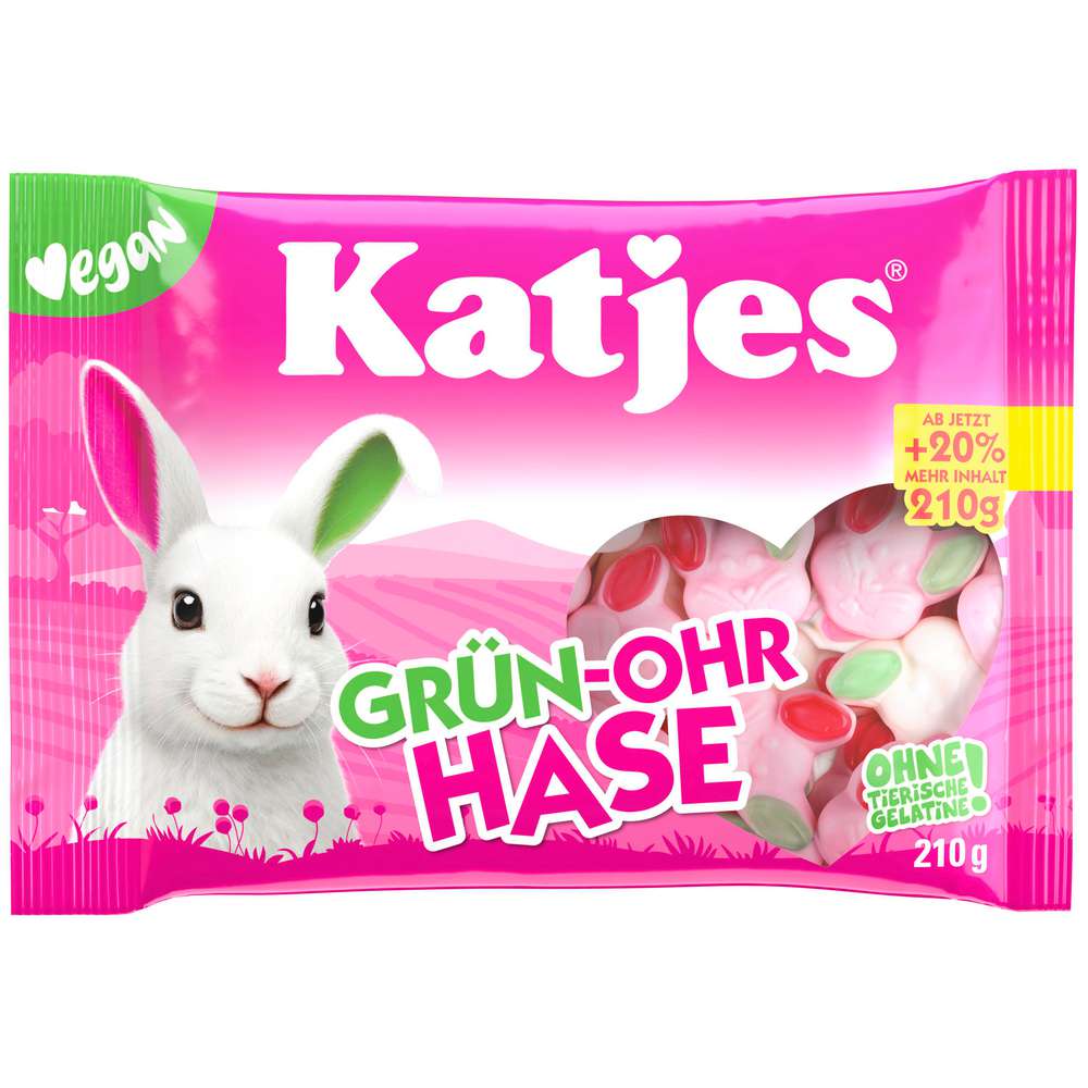 Produktabbildung Katjes Fruchtgummi Grün-Ohr-Hase, Vegan