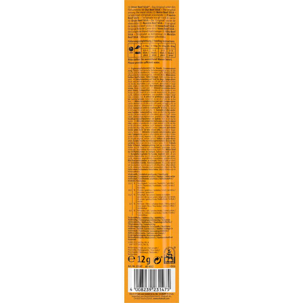 Produktabbildung Vitakraft Hunde-Snack Beef Stick, Gemüse