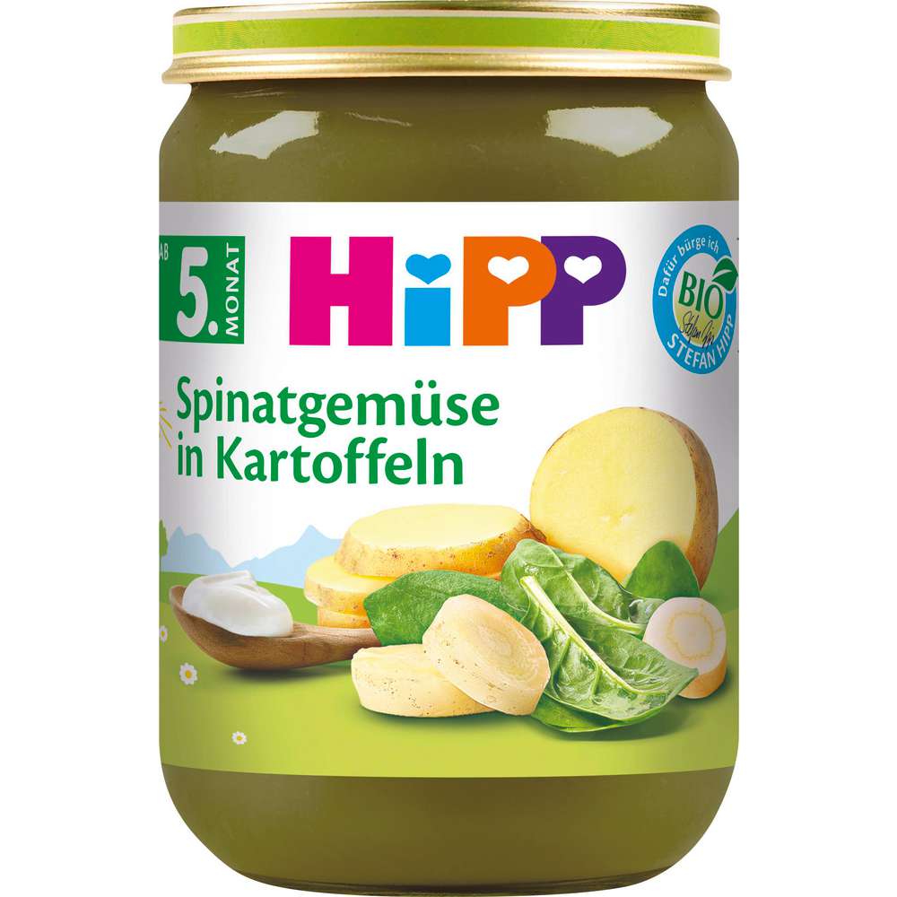 Produktabbildung Hipp Bio Babynahrung, Spinatgemüse in Kartoffeln