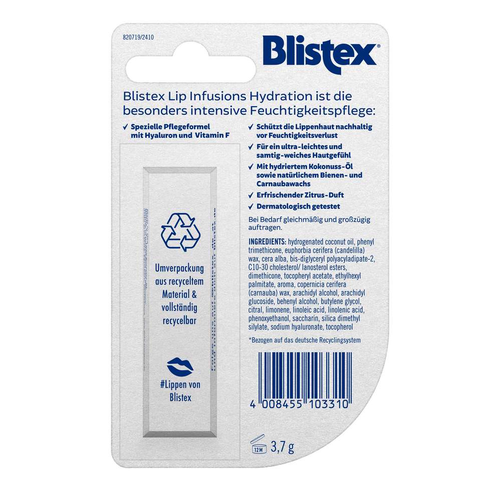 Produktabbildung Blistex Lippenpflege Lip Infusions, Hydration