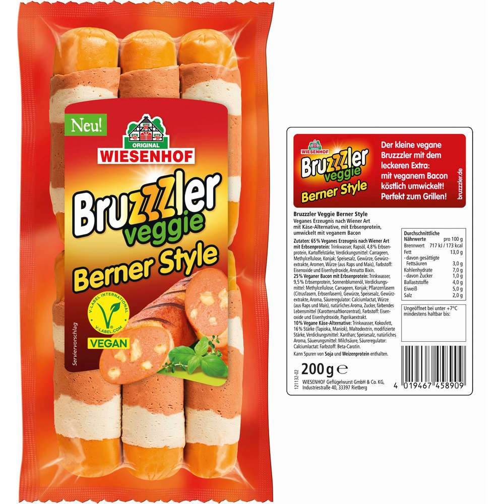Produktabbildung Wiesenhof Bruzzzler Veggie Berner Style 