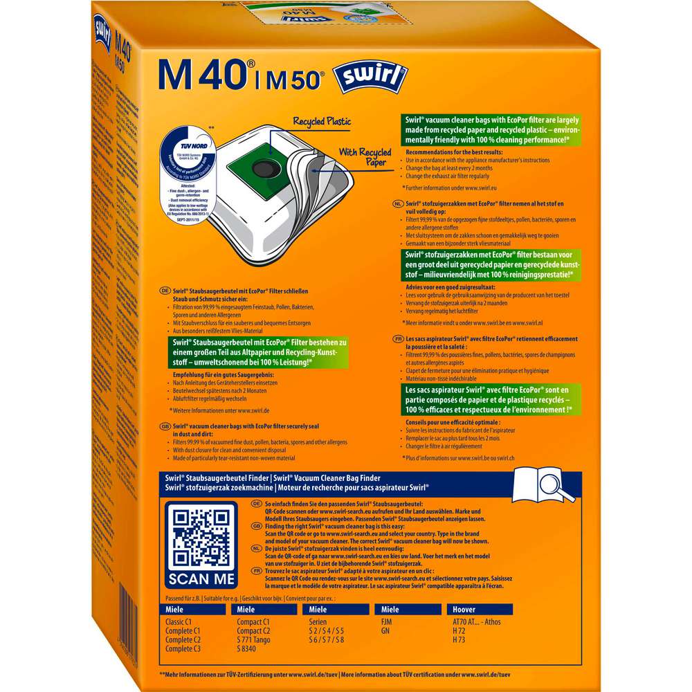 Produktabbildung Swirl Staubsauger Beutel M40