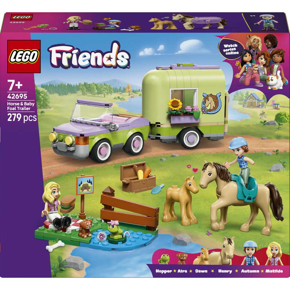 Produktabbildung Lego LEGO Friends Pferd und Fohlen mit Pferdeanhänger 42695