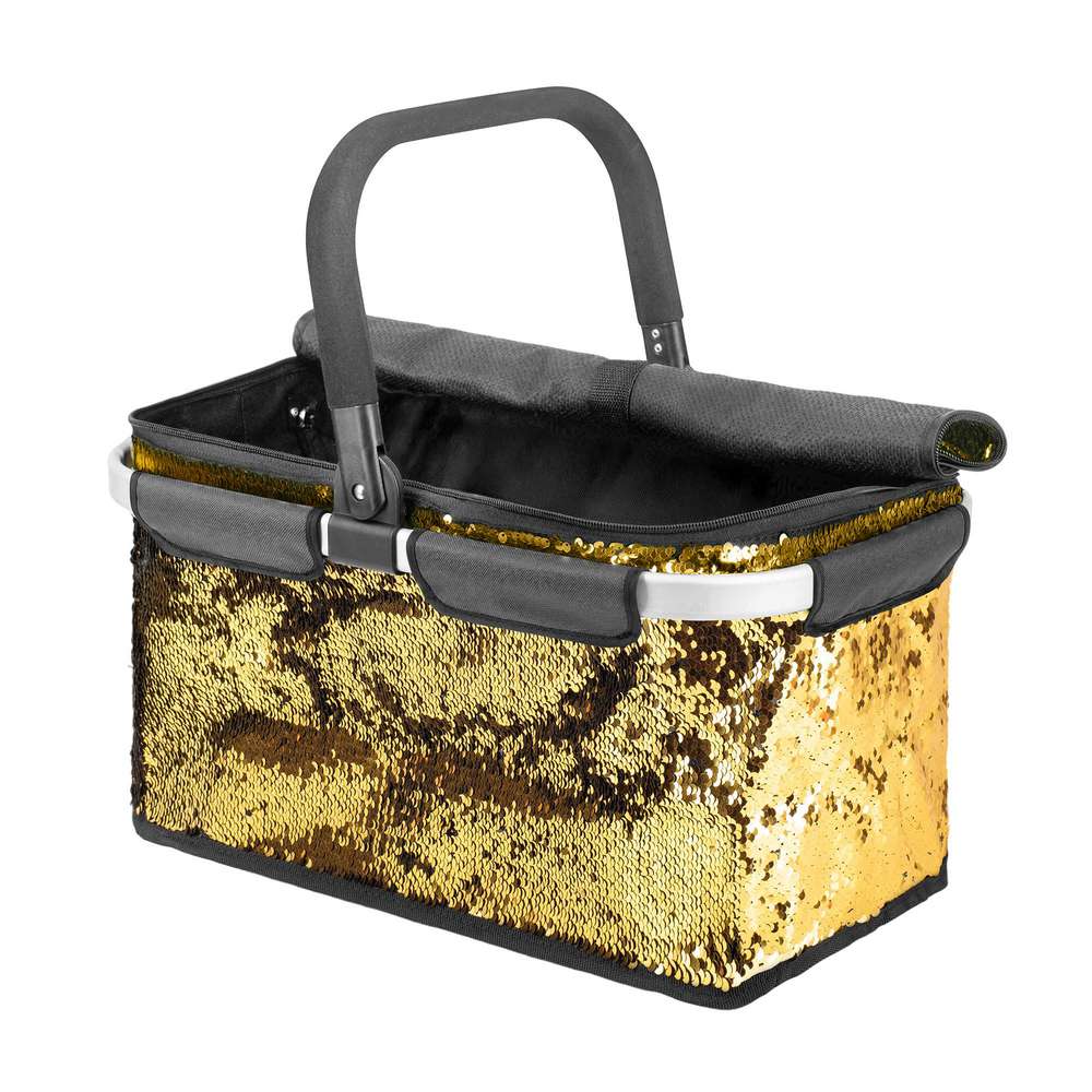 Produktabbildung Genius Einkaufskorb Falko, Pailletten gold