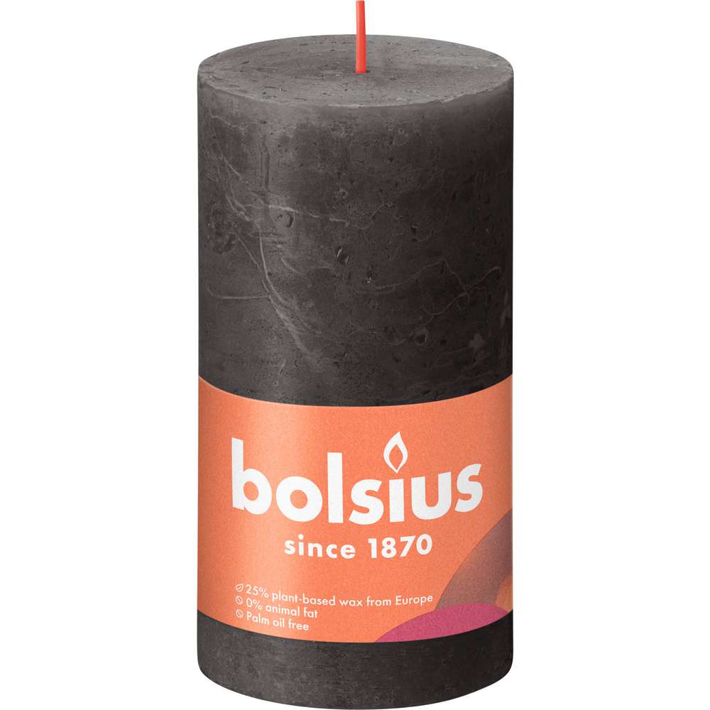 Produktabbildung Bolsius Rustik Kerze 13x6,8cm, stürmisches grau