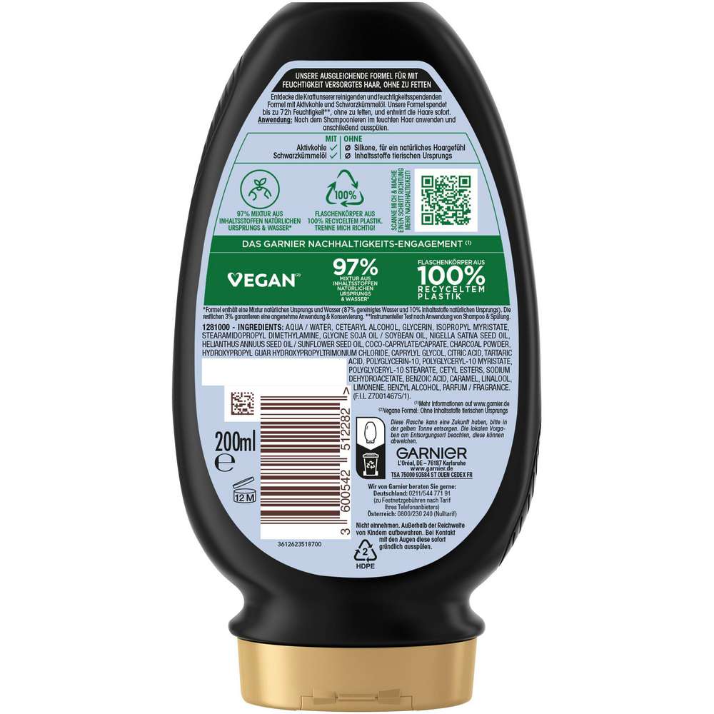 Produktabbildung Garnier Wahre Schätze Haarspülung, Aktivkohle