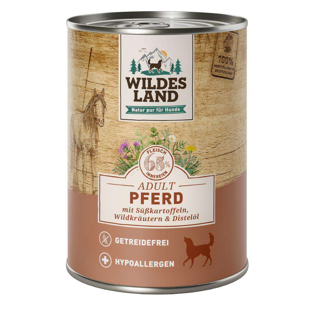Produktabbildung Wildes Land Hunde-Nassfutter, Pferd/Süßkartoffel