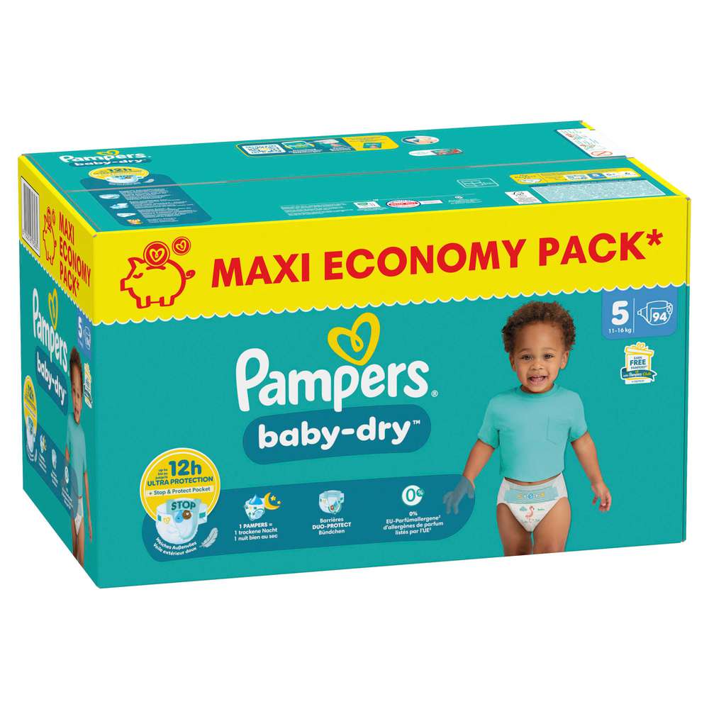 Produktabbildung Pampers Windeln Baby Dry Gr.5 Junior 11-16 kg Monatsbox