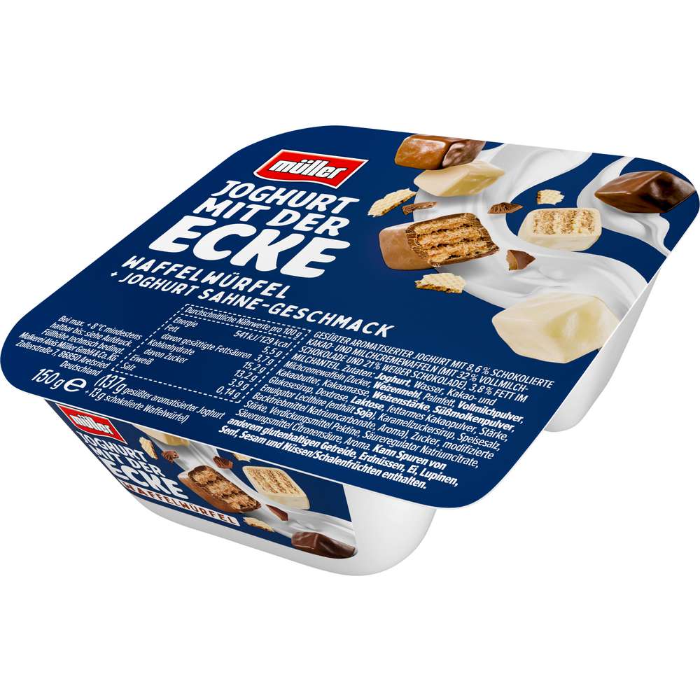 Produktabbildung Müller Joghurt mit der Ecke, Waffelwürfel